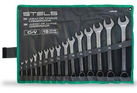 Jogo de Chave Combinada Aço Cromo Vanádio 15 Peças - Stels