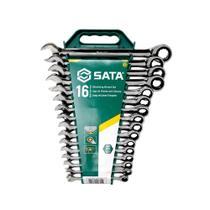 Jogo de Chave Combinada Catraca 8-24mm 16 Peças Sata ST08034L Jogo de Chave Combinada Catraca 8-24mm 16 Peças Sata ST08034L