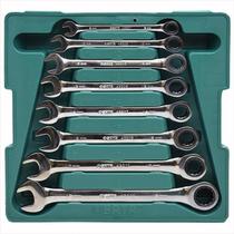 Jogo de Chave Combinada Catraca de 8 a 19 MM com 8 Peças ST08008SJ SATA Jogo de Chave Combinada Catraca de 8 a 19 MM com 8 Peças ST08008SJ SATA