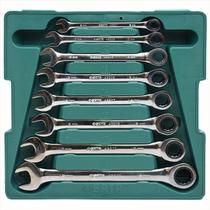 Jogo de Chave Combinada Catraca de 8 a 19 MM com 8 Peças ST08008SJ SATA