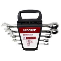 Jogo de Chave Combinada com Catraca 8-19mm 5 Peças Aço CRV Gedore RED Jogo de Chave Combinada com Catraca 8-19mm 5 Peças Aço CRV Gedore RED