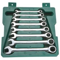 Jogo de Chave Combinada com Catraca 8 a 19mm Sata 8 Peças ST08008SJ Jogo de Chave Combinada com Catraca 8 a 19mm Sata 8 Peças ST08008SJ