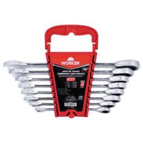 Jogo de Chave Combinada Com Catraca 8pcs 8-19mm Worker