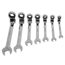 Jogo De Chave Combinada Com Catraca Articulada 7 Peças Jogo De Chave Combinada Com Catraca Articulada 7 Peças