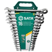 Jogo De Chave Combinada De 8 A 24mm Com Catraca 16pçs Sata Jogo De Chave Combinada De 8 A 24mm Com Catraca 16pçs Sata