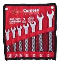 Jogo de Chave Combinada Plana 7 Peças 10/19 MM Corneta