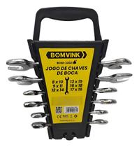 Jogo De Chave De Boca Fixa Com 6 Peças 8 A 19mm Bomvik Cromado Jogo De Chave De Boca Fixa Com 6 Peças 8 A 19mm Bomvik Cromado