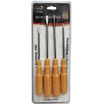 Jogo de chave de fenda e cabo amarelo top casa 4 pecas