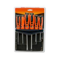 Jogo de chave de fenda e phillips, cromo vanadio, cabo emborrachado, 6 pcs - sparta