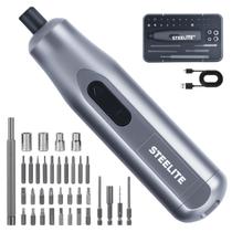 Jogo de Chave de Fenda Elétrica Steelite 35 em 1 Recarregável por USB