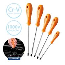 Jogo De Chave De Fenda Philips Isolada Imantada Com 5 peças Tramontina Pro CRV Cabo Ergonomico