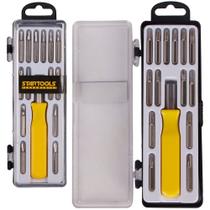 Jogo de chave de precisao com 15 bits + cabo no estojo Jogo de chave de precisao com 15 bits + cabo no estojo