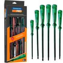 Jogo de chave fenda e phillips isolada com 6 peças - Easy Grip Jogo de chave fenda e phillips isolada com 6 peças - Easy Grip