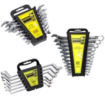 Jogo De Chave Fixa + Chave Estrela + Chave Combinada Cromo