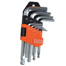 Jogo de Chave Hexagonal Abaulada Curtas com 9 peças - LAT-133 - STROM Jogo de Chave Hexagonal Abaulada Curtas com 9 peças - LAT-133 - STROM