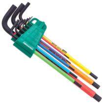 Jogo de Chave Hexagonal Longa Color Hex / Hex 9 Peças - ST09107CHBSJ - SATA
