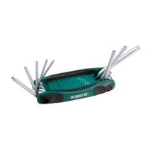 Jogo de chave hexalobular com furo guia tipo canivete T9 a T40 - ST09123SJ