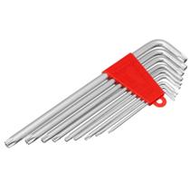 Jogo de chave hexalobular longa T10 a T50 com 9 peças