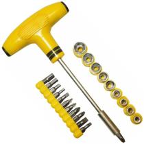 Jogo De Chave Intercambiável Tipo T Com 22 Peças Kit Ferramentas