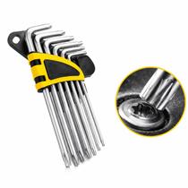 Jogo de Chave Media Torx 9 Peças Gadan Kit Completo Aço