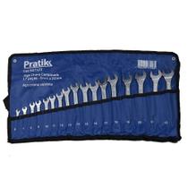 Jogo de Chave Pratik Combinada 6mm a 22mm 17 Peças Cromo Vanádio