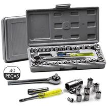Jogo De Chave Soquete Catraca Cachimbo 40 Peças Maleta