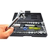 Jogo De Chave Soquete Catraca Reversivel Canhão Com 40 Peças