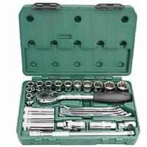 Jogo de Chave Soquete Sextavado Extriado 1/2"" Com 25 Peças - ST09506SJ - SATA
