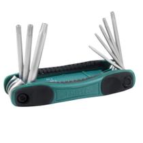 Jogo de Chave Torx com Furo Guia tipo Canivete 8 Peças