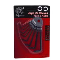 Jogo de Chave Torx e Allen 8 Pçs T15 a T30 - Tudo em Caixa