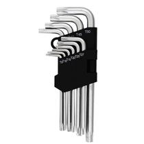 Jogo de Chave Torx Guia Longa sem Furo Kit 10 Peças T9 à T50 CR-V 2061 WESTERN Jogo de Chave Torx Guia Longa sem Furo Kit 10 Peças T9 à T50 CR-V 2061 WESTERN
