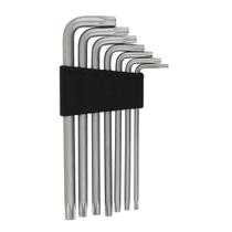 Jogo de Chave Torx Longa com 7 Chaves Em Aço Cromo Vanádio com Furo 1995 Western Chave Torx Long Jogo de Chave Torx Longa com 7 Chaves Em Aço Cromo Vanádio com Furo 1995 Western Chave Torx Long