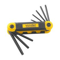 Jogo de Chave Torx Tipo Canivete T9 a T40 com 8 Peças - VONDER Jogo de Chave Torx Tipo Canivete T9 a T40 com 8 Peças - VONDER