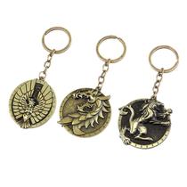 Jogo de chaveiro Animal Family Crest Dragon Lion Eagle Metal