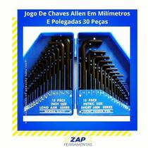 Jogo de chaves Allen com 30 peças - Dm Ferramentas