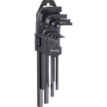 Jogo de chaves allen curtas de 1,5 mm a 10 mm, com 9 peças, VONDER