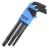 Jogo de Chaves Allen Hexagonais Abaulada Longa - 1,5 a 10mm - 9 Peças - 42KL-9M - Gedore Jogo de Chaves Allen Hexagonais Abaulada Longa - 1,5 a 10mm - 9 Peças - 42KL-9M - Gedore