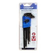 Jogo de Chaves Allen Hexagonais Abauladas Longas com 9 Peças 1,5 a 10 mm - Gedore 012956 Jogo de Chaves Allen Hexagonais Abauladas Longas com 9 Peças 1,5 a 10 mm - Gedore 012956