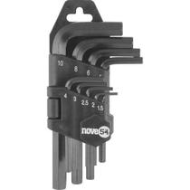 Jogo De Chaves Allen (Hexagonais) Curta, 1,5Mm A 10Mm 9 Pçs