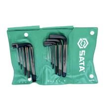 Jogo de Chaves Allen Hexagonais Curta de 1,5 à 10mm com 11 Peças - Sata ST09128L Jogo de Chaves Allen Hexagonais Curta de 1,5 à 10mm com 11 Peças - Sata ST09128L