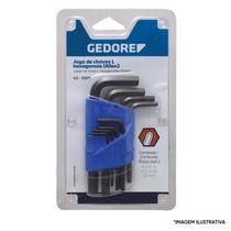 Jogo de chaves allen hexagonais curta tipo l com 8 peças 3/32'' a 3/8'' - gedore 012153