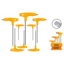 Jogo De Chaves Allen Hexagonal De Punho T Com 8 Peças INGCO