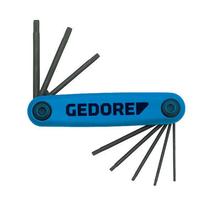 Jogo de chaves allen tipo canivete perfil tork com 8 peças t6 a t25 - gedore 024660 Jogo de chaves allen tipo canivete perfil tork com 8 peças t6 a t25 - gedore 024660