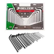 Jogo De Chaves belzer Allen Hexagonal - Com 25 Pecas. Medidas em MM e POLEGADAS