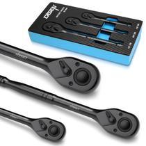 Jogo de Chaves Catraca DISEN 3 Peças, Encaixes 1/2", 3/8" e 1/4"