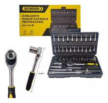 Jogo de Chaves Catraca Profissional Soquete Kit 46 Peças Sextavado Allen chave de Fenda