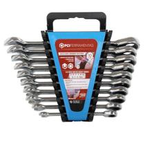 Jogo de Chaves Combinada C/ Catraca 10 Pcs Cromo Vanadio Wrch-10 Pci