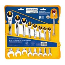 Jogo de Chaves Combinada Catraca 8 a 19 MM com 9 Peças TRAMONTINA Jogo de Chaves Combinada Catraca 8 a 19 MM com 9 Peças TRAMONTINA