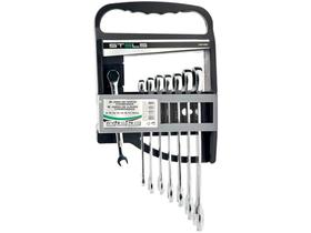 Jogo de Chaves Combinada com Catraca Stels - Boca 1451455 8 Peças Jogo de Chaves Combinada com Catraca Stels - Boca 1451455 8 Peças