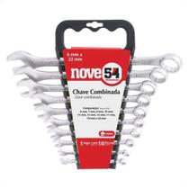 Jogo de Chaves Combinadas, 6 mm a 22 mm, Aço Carbono com 10 peças NOVE54 - 3603622000 Jogo de Chaves Combinadas, 6 mm a 22 mm, Aço Carbono com 10 peças NOVE54 - 3603622000
